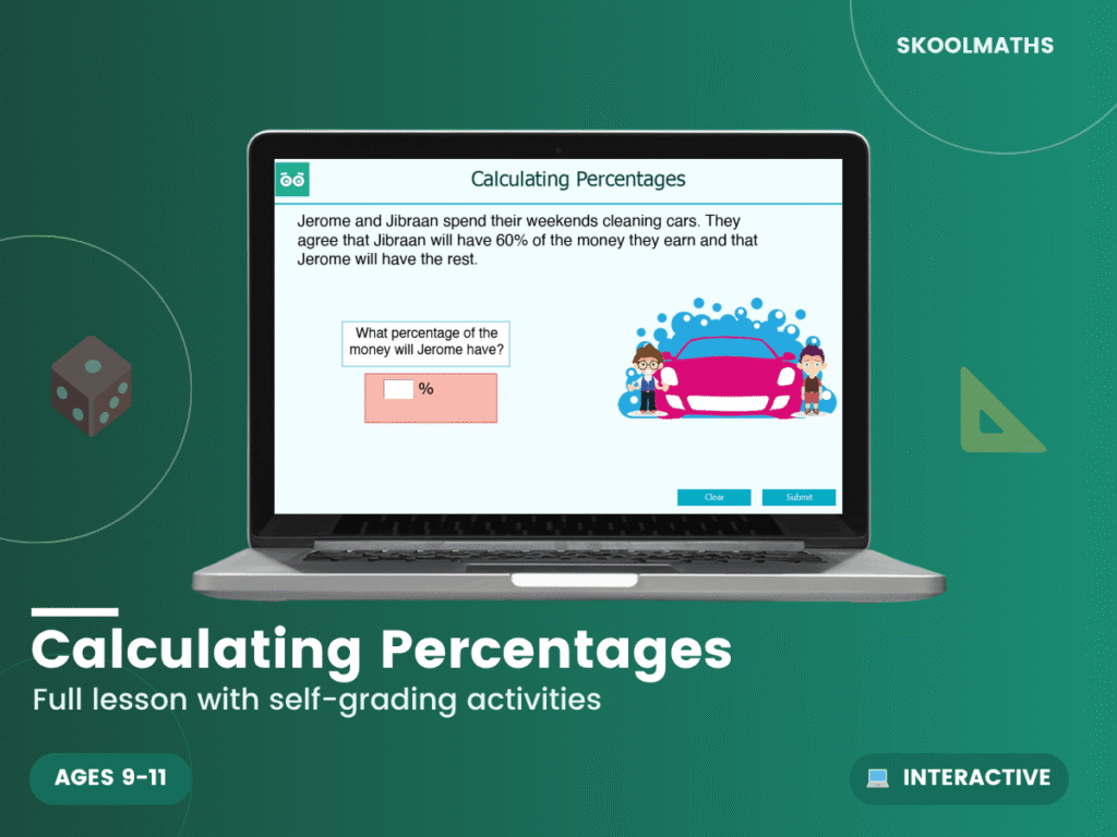 Calculating Percentage Year 6 Digital Lesson