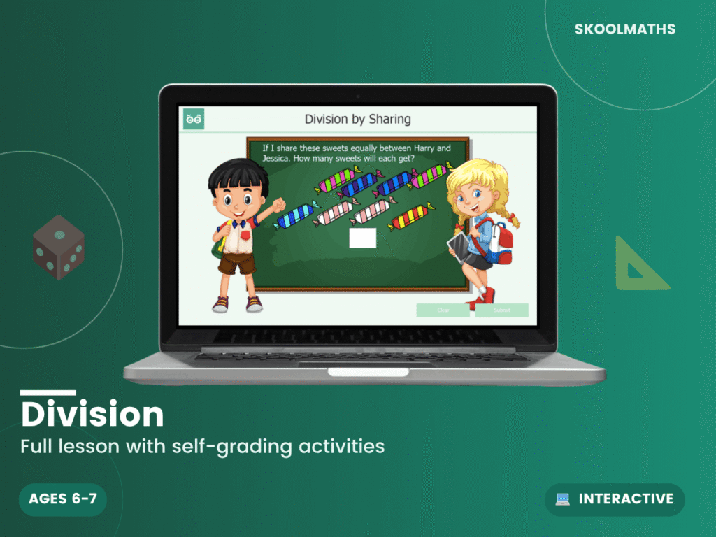 Divisions: Year 2 Maths Interactive Digital Lesson & Division Activities
