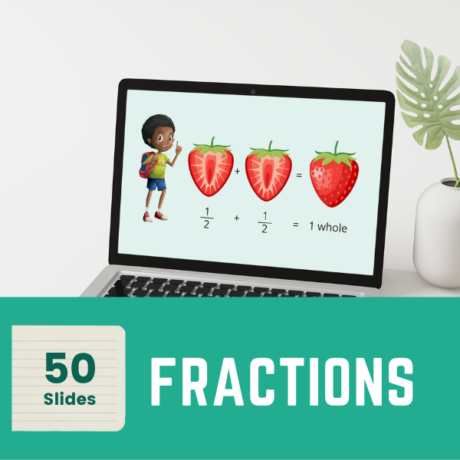 Fractions Halves and Quarters | Year 1 | Worksheet Included