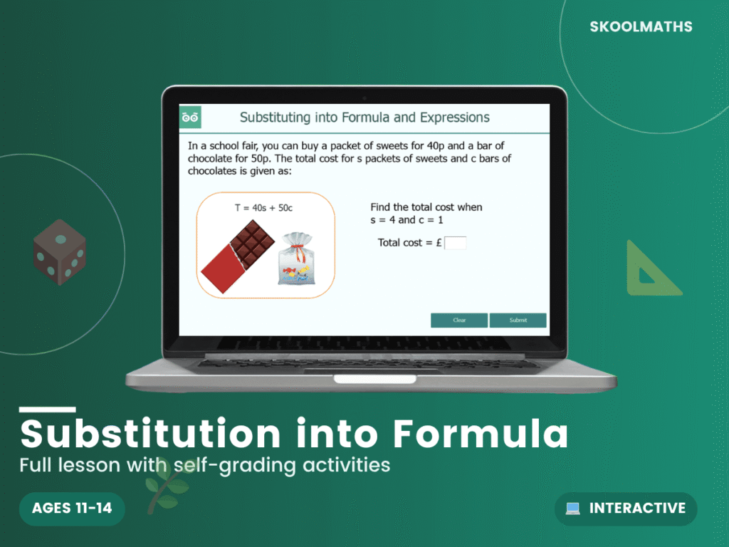 Substitution into Formula | KS3 Digital Lesson