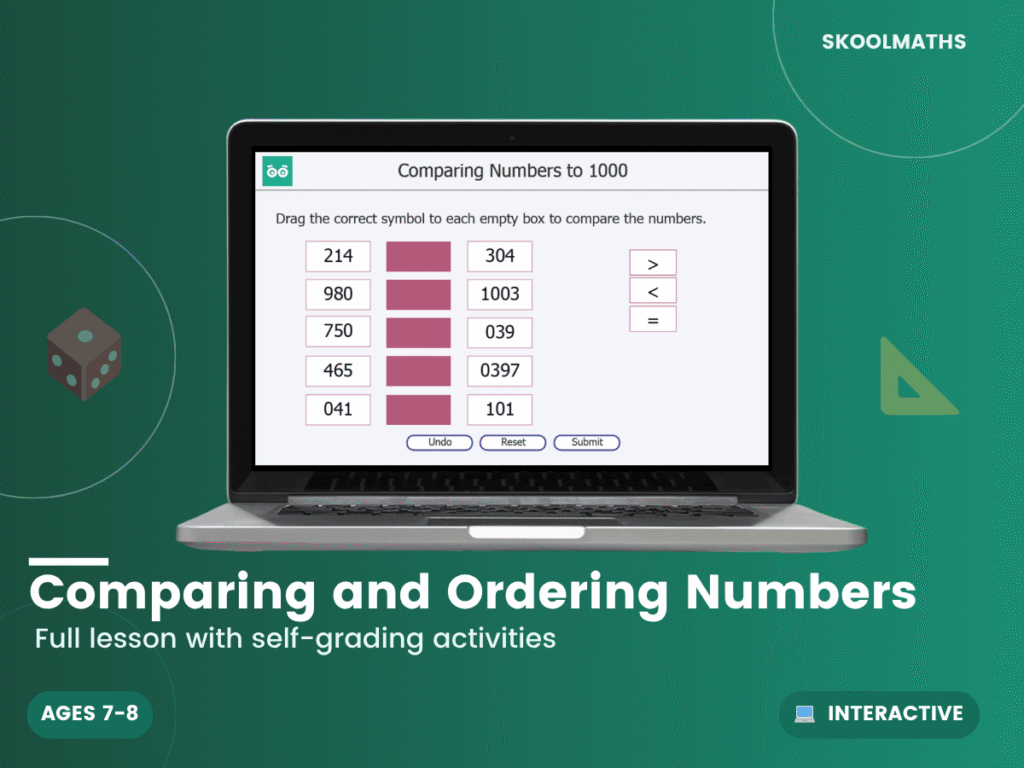 Comparing and Ordering Numbers Year 3 Maths: KS2 Interactive Lesson & Number Activities