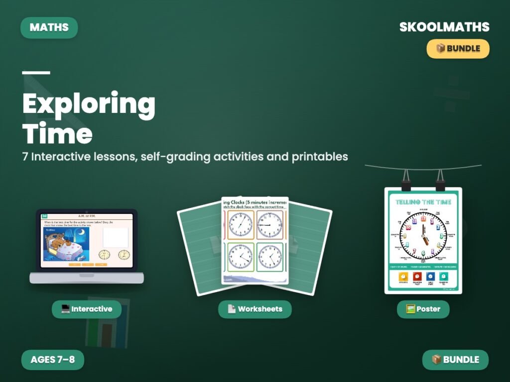 Time — Interactive Measurement Bundle Lesson (Ages 7–8)
