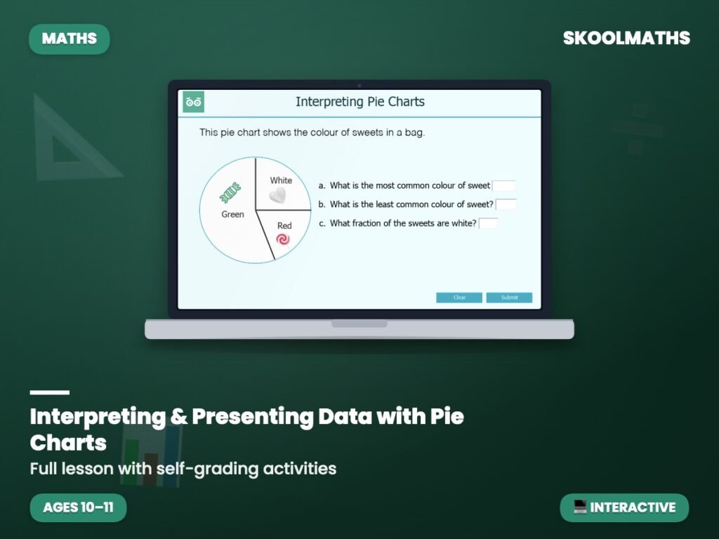 Interpreting & Presenting Data with Pie Charts — Interactive Lesson (Ages 10–11)