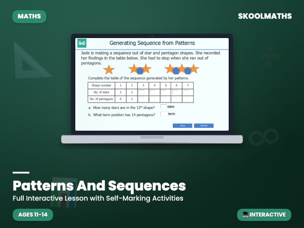 Patterns And Sequences — Interactive Lesson (Ages 11–12)