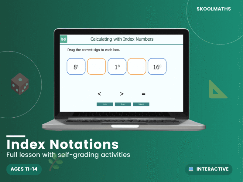Interative Notation Math Index Notation — Interactive Lesson (Ages 11–14) – Maths, Science ...