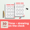 Drawing Hands on a Clock Worksheets