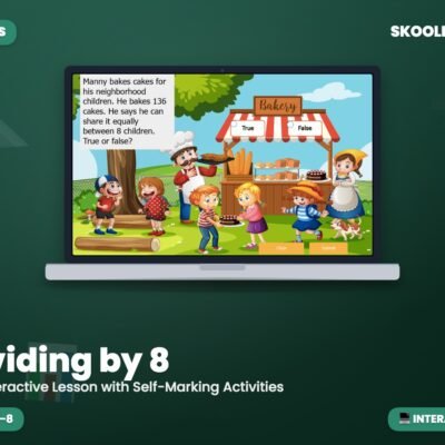 Dividing by 8 — Interactive Lesson (Ages 7–8)