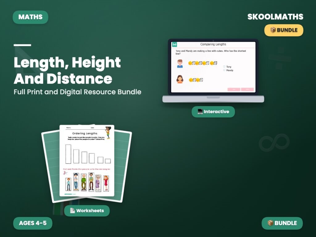 Length, Height And Distance — Interactive Lesson Bundle (Ages 4–5)