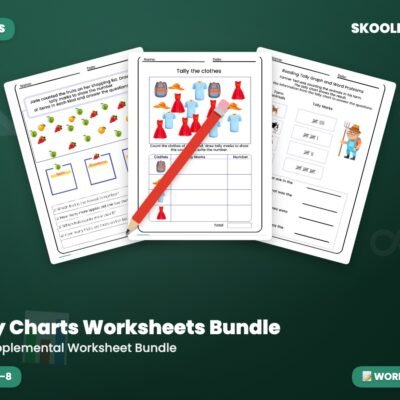 Tally Charts Worksheets Bundle — Maths Statistics (Ages 7–8)