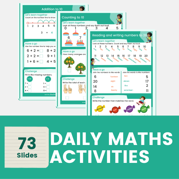 daily maths activities for year 1 home learning