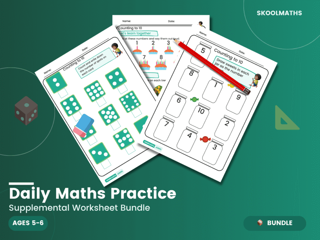 Daily Maths Practice for Year 1 Home Learning | Worksheet Bundle