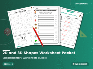 2D and 3D Shapes: Year 2 Maths Worksheet Packet