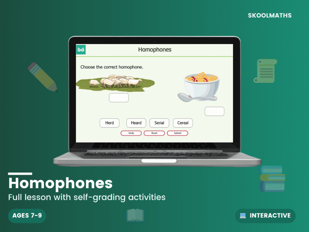 Homophones – Vocabulary Interactive Activities