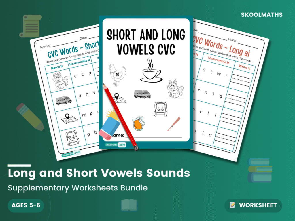 Long and Short Vowel Sounds: Year 2 English Interactive Phonics & Spelling Activities