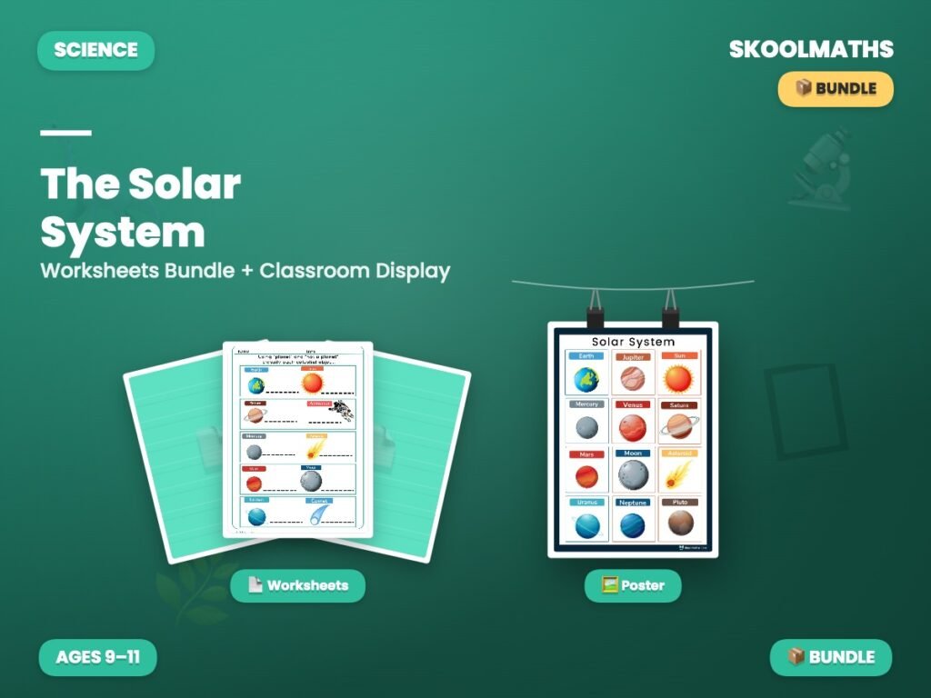 The Solar System Worksheets Bundle + Classroom Display (Ages 9–11)