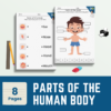 Parts of the Human Body Worksheets and Activities for Early Years