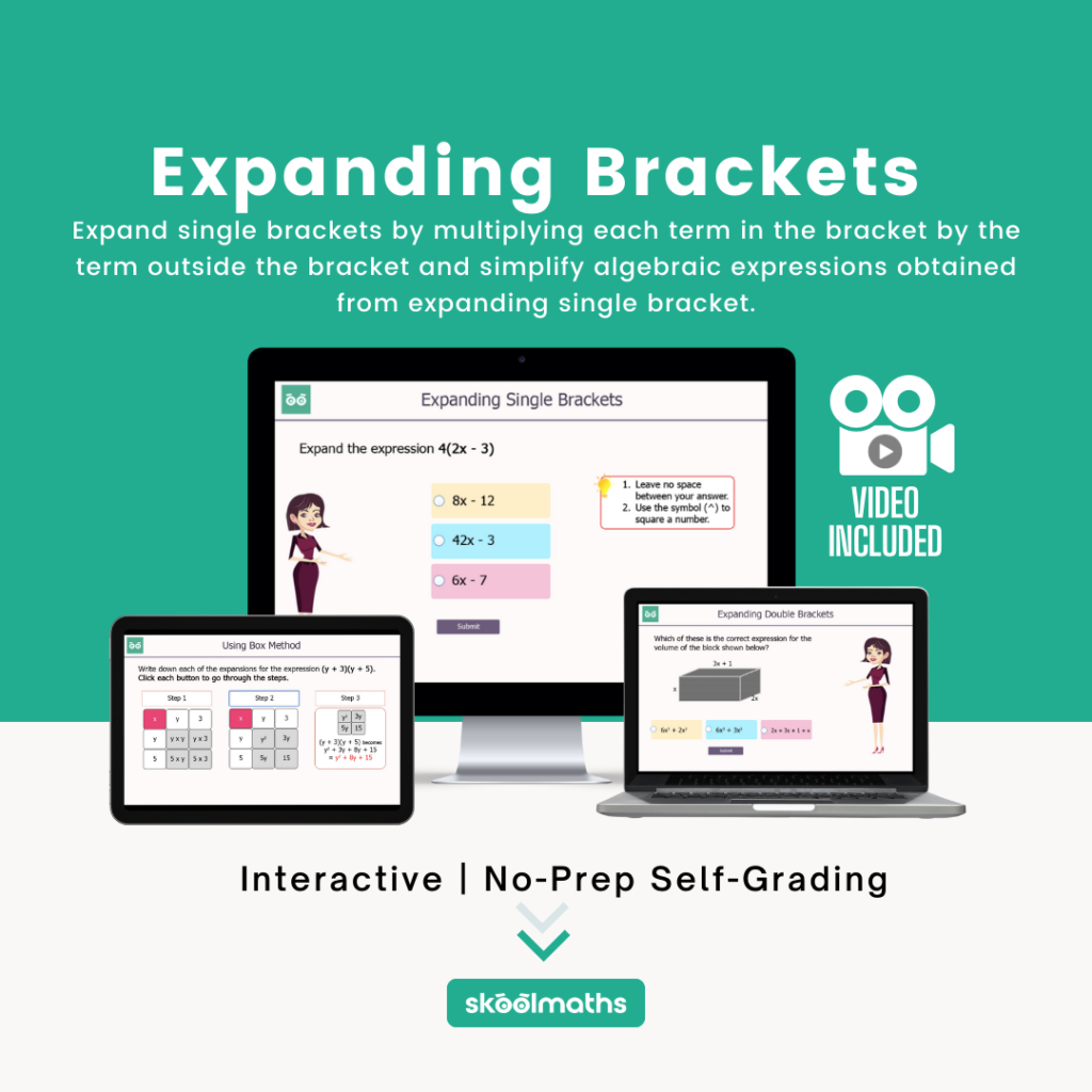 simplifying expressions by expanding brackets