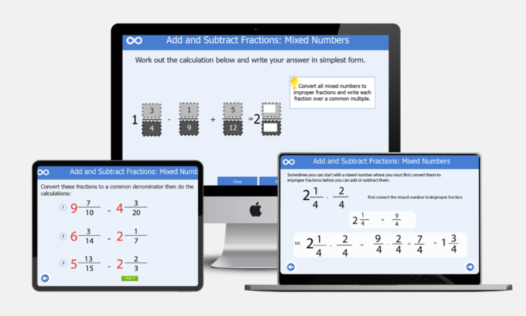 Add and Subtract Fractions: Improper and Mixed