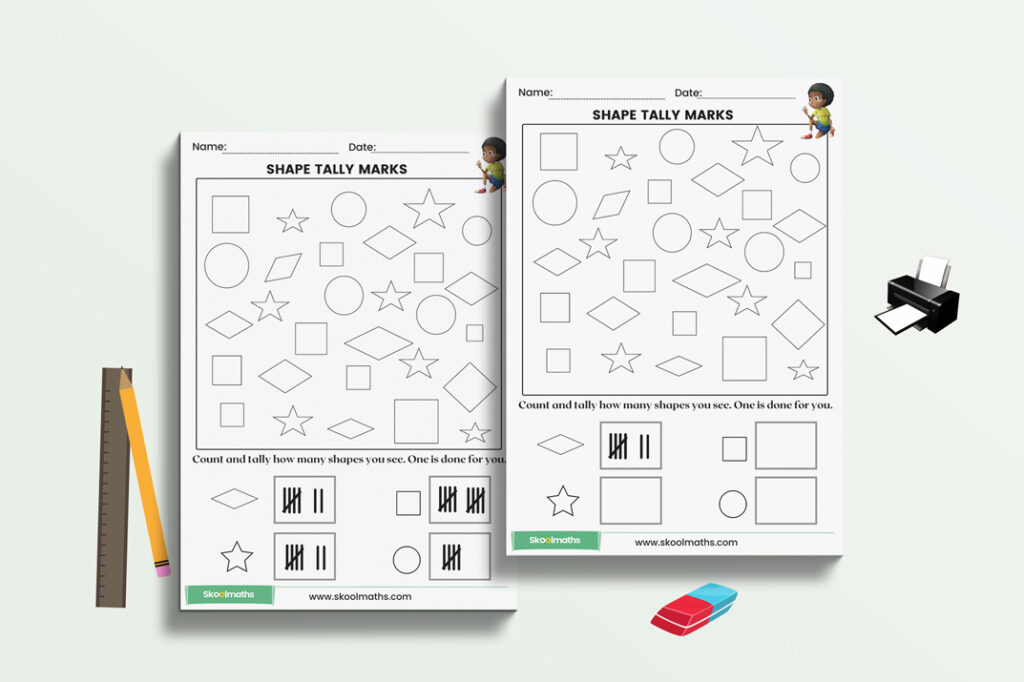 2d shapes tally marks