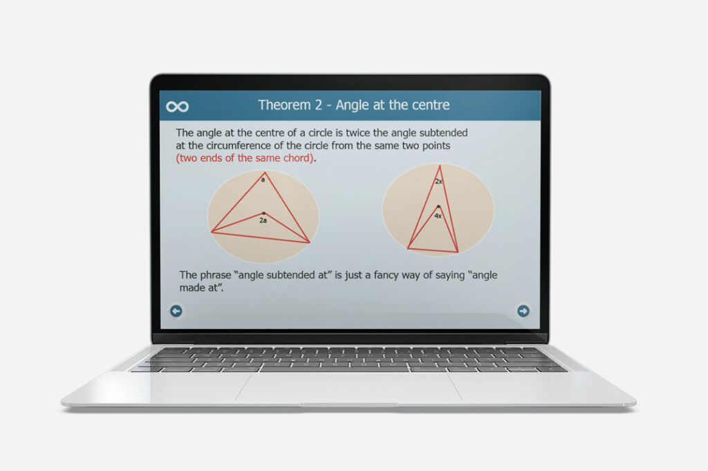 circle theorems angle at the centre