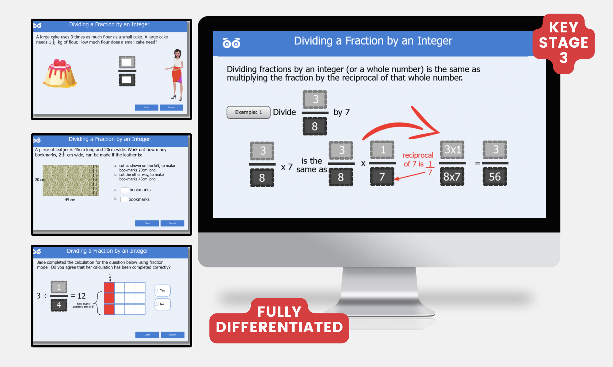 dividing fractions with integers