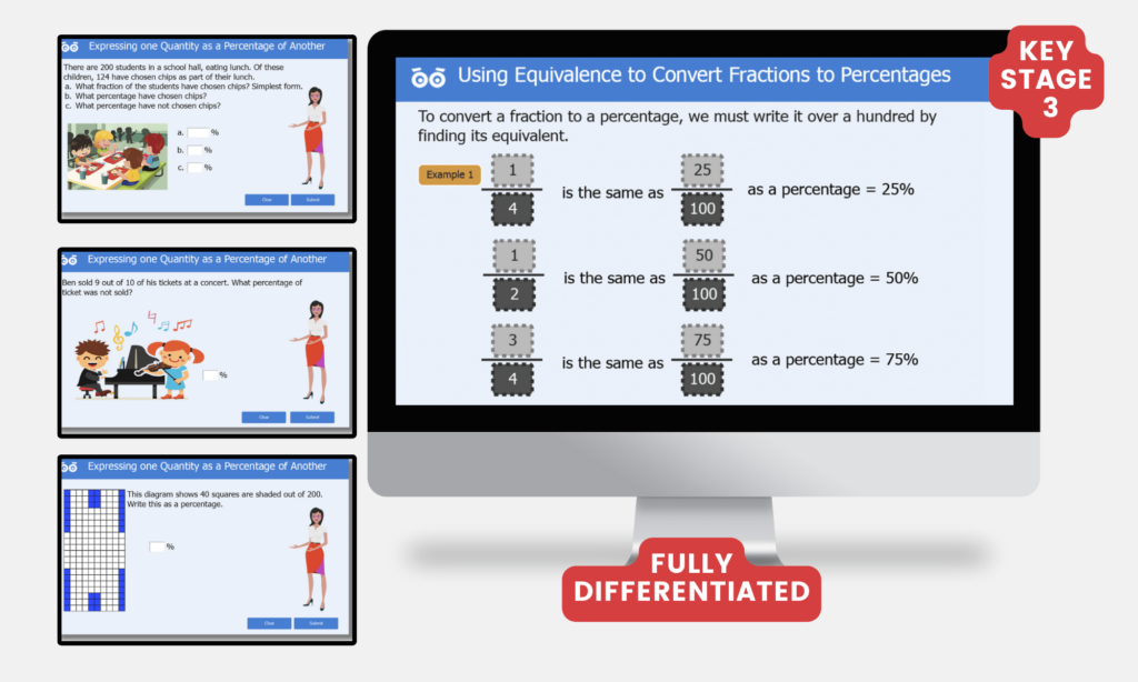 converting fractions to percentages (1)