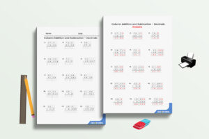 column addition and subtraction decimals