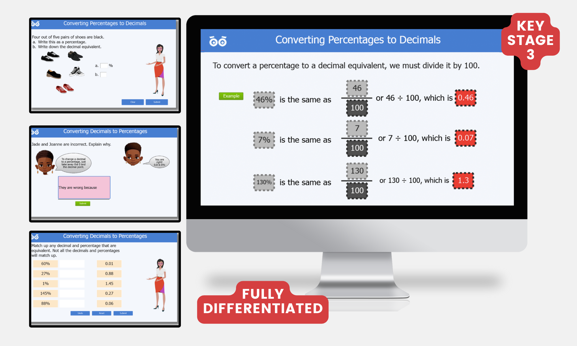 converting between percentages and decimals (1)