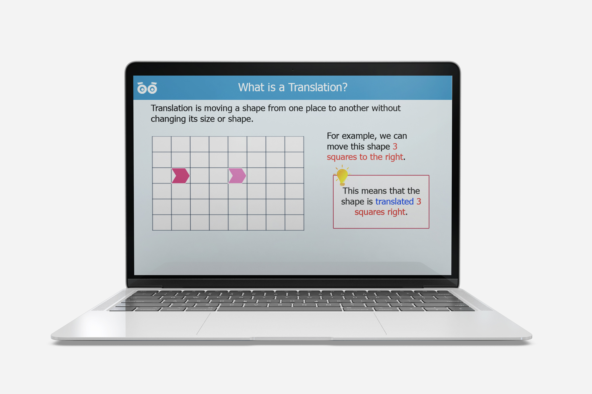 translating points and shapes on a coordinate grid