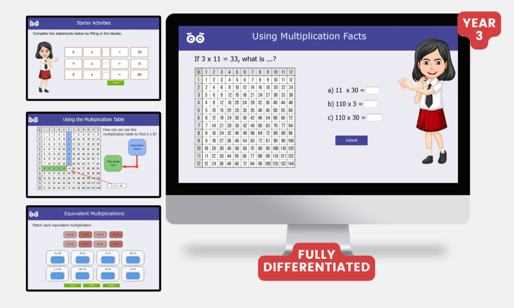 using multiplication facts