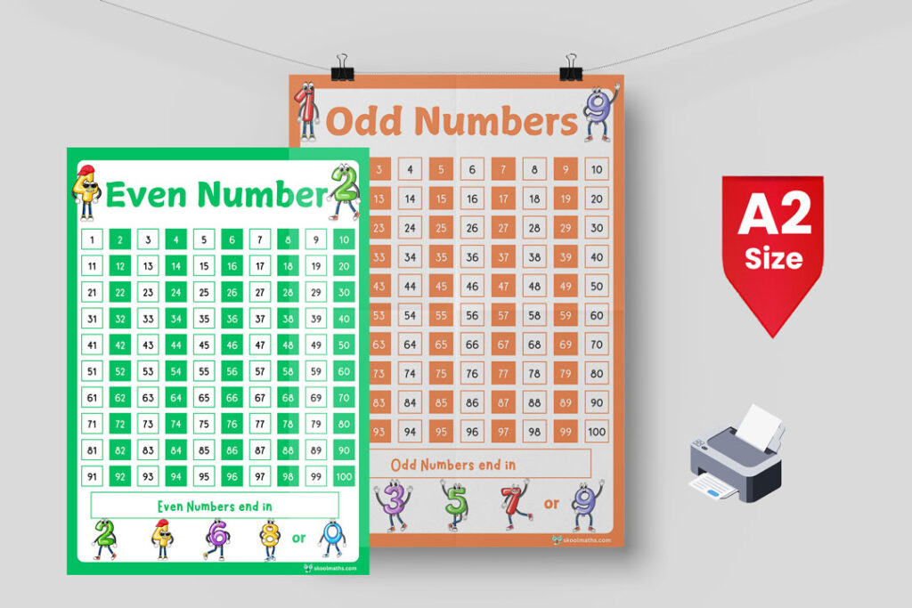 odd and even numbers chart