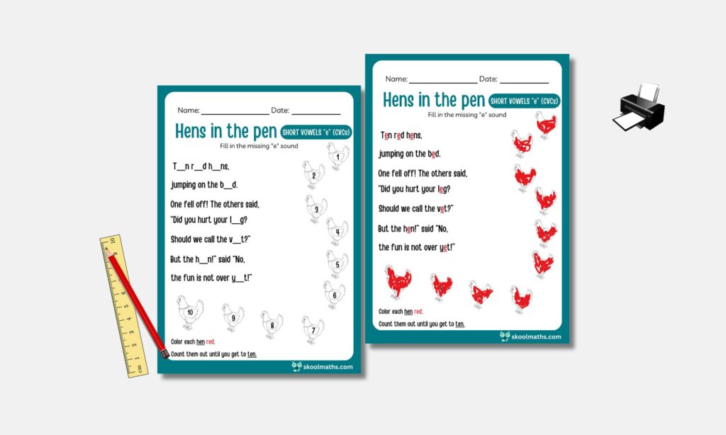 short vowels e cvcs