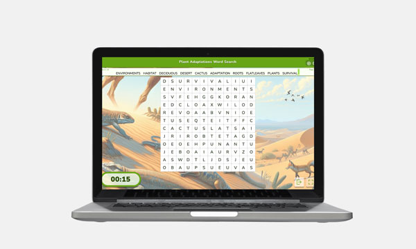 plants adaptations crossword game