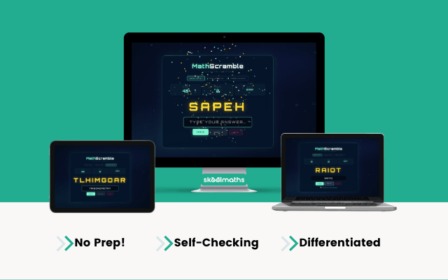 Math Word Scramble Digital Game