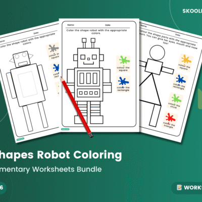 2D Shapes Robot Colouring Page — Interactive Lesson (Ages 5–6)