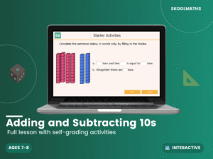 Adding and Subtracting 10s: Year 3 Maths Interactive Lesson & KS2 Mental Maths Activities