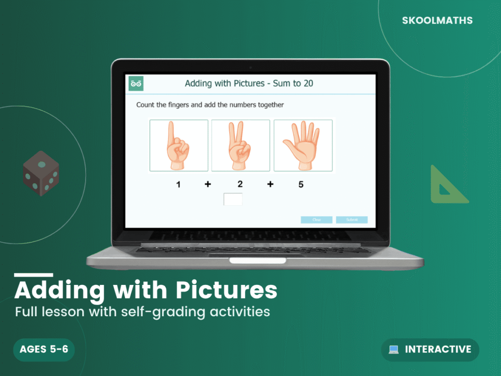 Adding with Pictures KS1: Interactive Addition Lessons & Early Maths Activities