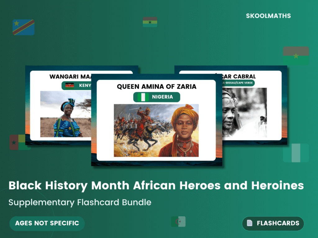 Black History Month African Heroes and Heroines Flashcards: Printable KS2 History & Classroom Display Bundle