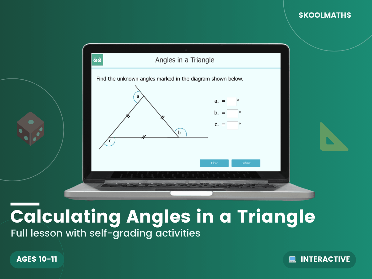 Triangle Year Calculating Angles in a Triangle: Year 5 Maths Interactive Geometry ...