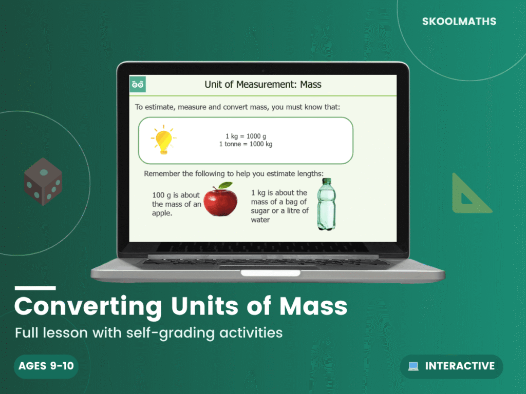 Units of Measurement — Mass: Year 4 Maths Interactive Lesson & Measurement Activities