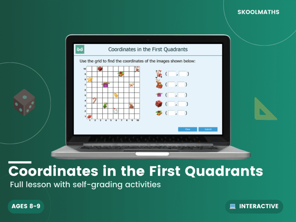 Coordinates in the First Quadrant: Year 4 Maths Interactive Lesson & Coordinate Activities