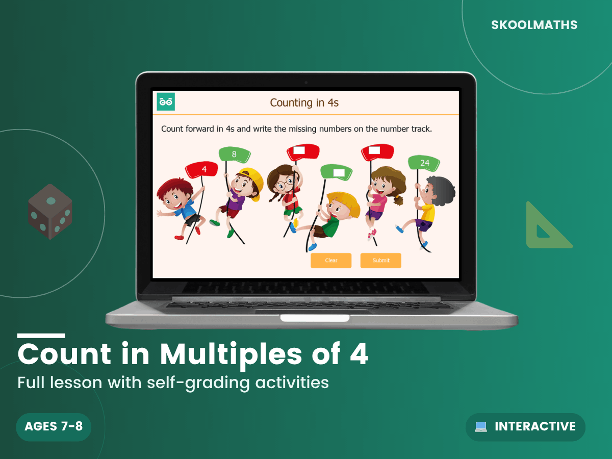 Count In Multiples Of 4 — Interactive Lesson (Ages 7–8) – Maths ...