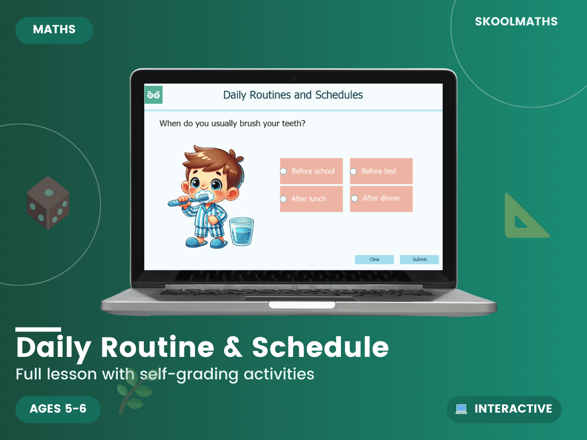 Daily Routines And Schedules — Interactive Lesson (Ages 5–6) – Maths ...