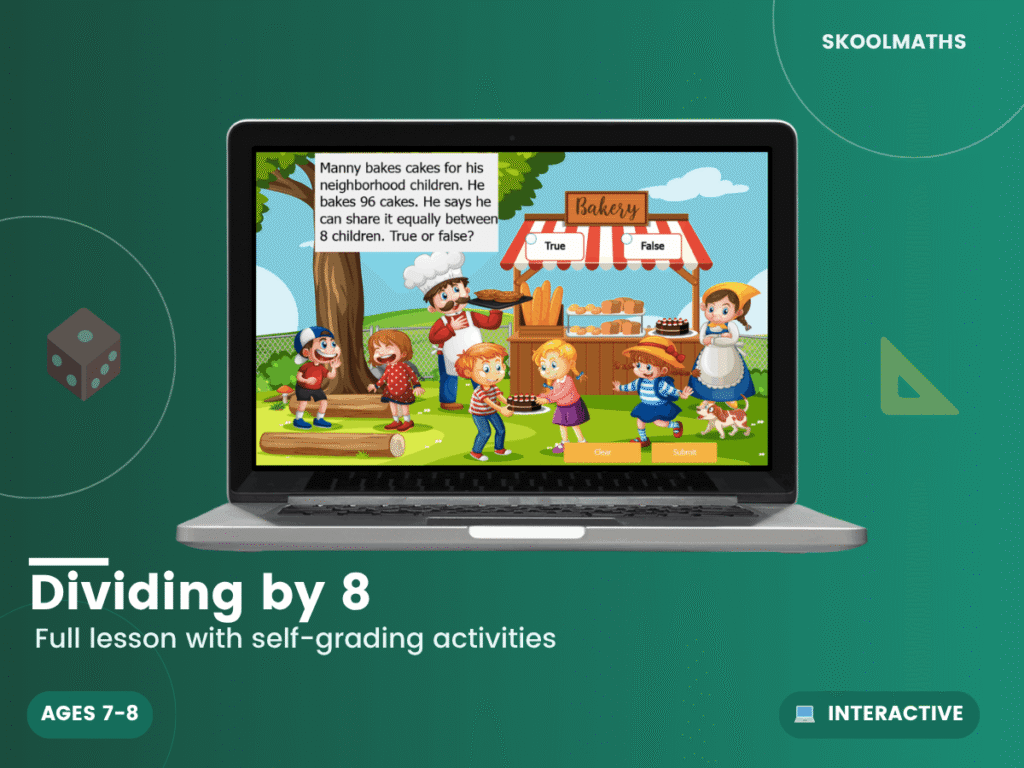 Mastering Division by 8: Year 3 Maths Interactive Lesson & KS2 Times Tables Activities