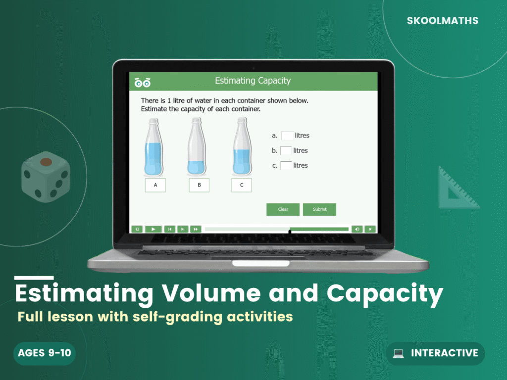 Estimating Volume And Capacity — Interactive Lesson (Ages 9–10)