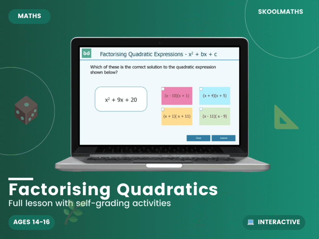 Factorising Quadratic Expressions of the form x² + bx + c