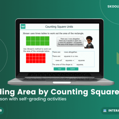Finding Area By Counting Squares — Interactive Lesson (Ages 8–9)