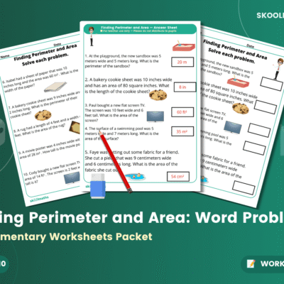 Area and Perimeter Maths Worksheets Packet (Ages 9–10)