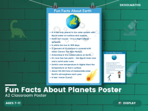 KS2 Space: Fun Facts About Planets – Interactive Solar System & Astronomy Poster and Actvities