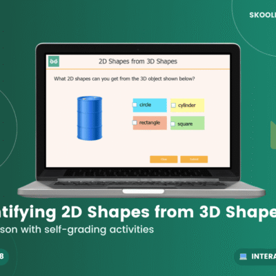 Identifying 2D Shapes From 3D Shapes — Interactive Lesson (Ages 7–8)
